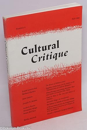 Cultural Critique; Number 4, Fall 1986