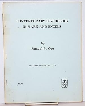 Seller image for Contemporary psychology in Marx and Engels for sale by Bolerium Books Inc.