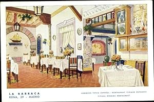 Imagen del vendedor de Ansichtskarte / Postkarte Madrid Spanien, La Barraca, Comedor Tipico Espanol Restaurant a la venta por akpool GmbH