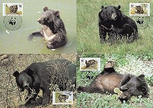 Black Himalayan Bear Pakistan Stamp First Day Cover 4x WWF Postcard s
