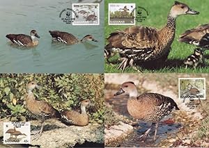 West Indian Whistling Duck Bahamas Bird 4x WWF Stamp First Day Cover Postcard s