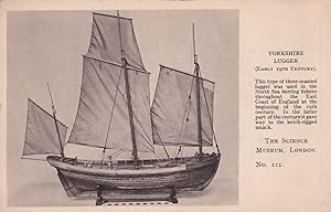Yorkshire Lugger Old Fishing Herring Ship Postcard