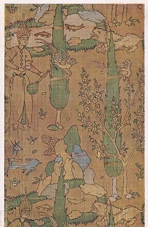 Persian Landscape Silk Tissue Safavian Victoria & Albert London Museum Old Postcard