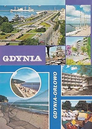Gdynia Poland Giant Seal Fishing Net Boats Aerial 2x Postcard s
