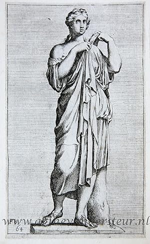 [Antique print, etching/ets, Rome] Diana of Gabii (?) ['Segmenta nobilium signorum et statuarum.'...