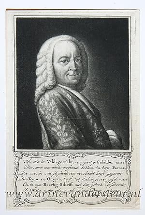 [Original Mezzotint] Johannes Buma (portrait of)/Portret van schilder en dichter Johannes Buma.