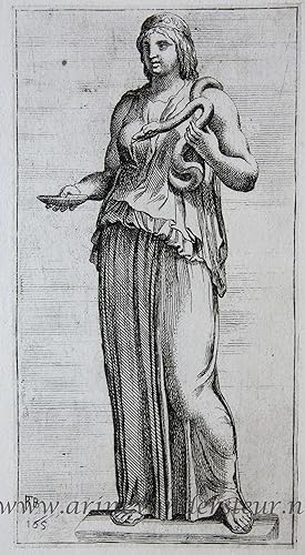 [Antique print, etching/ets, Rome] Circe, Vestal Virgin /Kirke, de vestaalse maagd. ['Segmenta no...