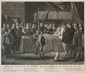 [Original etching/ets] 'Dodelycke uytgang van syn hoogheyt Fred. Henrik prince van Oranje'; death...