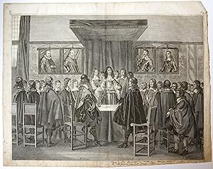 [Original engraving/gravure] Koning Karel II van Engeland spreekt de Staten-Generaal toe; King Ch...