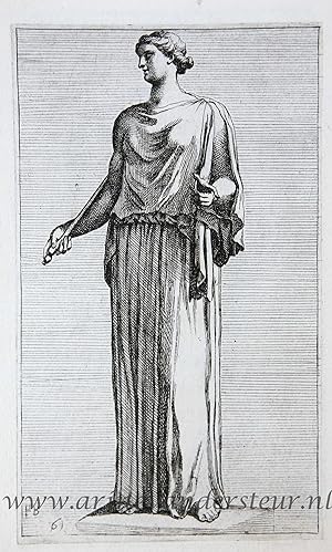 [Antique print, etching/ets, Rome] Standing woman, Peplophoros ['Segmenta nobilium signorum et st...