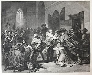 [Original etching/ets] Aanslag op prins Willem I; assassination attempt on Prince William 1, 1582.