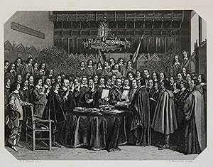 [Antique print, engraving] Ratification of the treaty of Münster, published ca. 1868-1872.