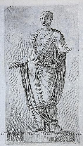 [Antique print, etching/ets, Rome] Boy in a toga /Jongen in toga ['Segmenta nobilium signorum et ...