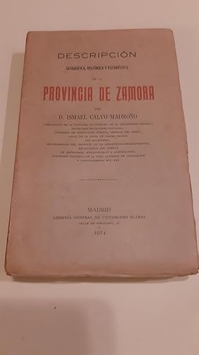 Imagen del vendedor de Descrpcion Geografica , historica y estadistica de a provincia de zamora a la venta por Barcelona Books