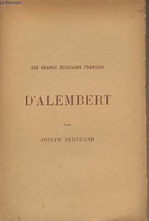 Bild des Verkufers fr D'Alembert - collection "les grands crivains franais" zum Verkauf von Le-Livre