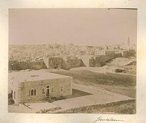 Panorama of Jerusalem. Original vintage photograph.