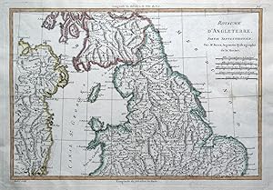 Antique Map NORTHERN ENGLAND, UK, BRITAIN, Rigobert Bonne, original 1780