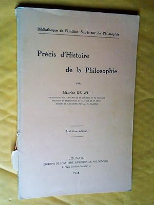 Précis d'histoire de la philosophie, 8e édition