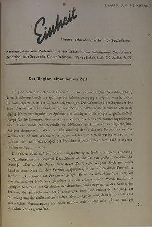Einheit. Zeitschrift für Theorie und Praxis des Wissenschaftlichen Sozialismus. (Zwischen Februar...