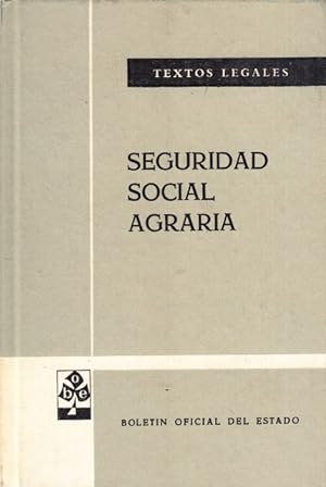 Immagine del venditore per SEGURIDAD SOCIAL AGRARIA venduto da Librera Vobiscum