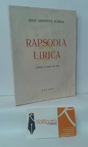 Imagen del vendedor de RAPSODIA LIRICA (VERSOS D' AHIR I DE HUI) a la venta por Librera Kattigara