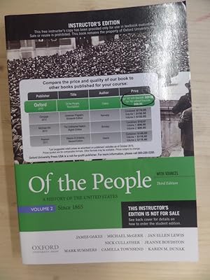Seller image for Of the People: A History of the United States, Volume 2 Instructo for sale by Archives Books inc.