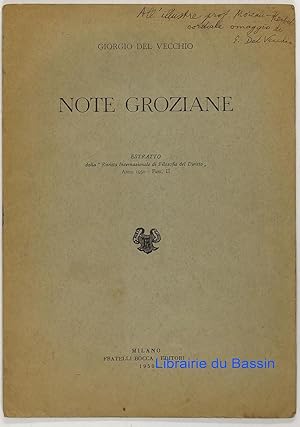 Imagen del vendedor de Note Groziane a la venta por Librairie du Bassin