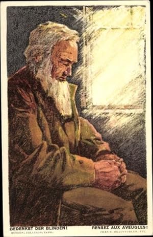 Ganzsache Künstler Ansichtskarte / Postkarte Bundesfeier 1923, Gedenket der Blinden, Schweiz