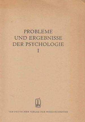 Bild des Verkufers fr Probleme und Ergebnisse der Psychologie I. zum Verkauf von Fundus-Online GbR Borkert Schwarz Zerfa
