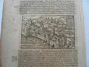 Rheinfelden, anno 1580, Cosmographia, Sebastian Münster, Holzschnitt -Beschreibung der Stadt, mit...