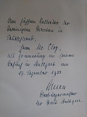 Alt-Stuttgarts Bauten Im Bild (Signed by Arnulf Klett, the Mayor of Stuttgart to John J. McCloy)