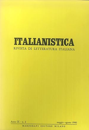 Seller image for Italianistica. Rivista di Letteratura Italiana. 1980 Anno IX n. 2-3 for sale by Libro Co. Italia Srl