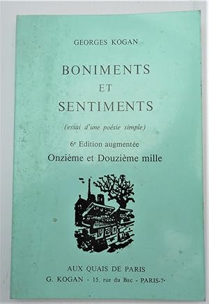 Boniments et sentiments : essai d'une poésie simple