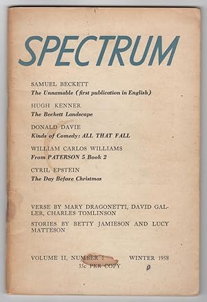 Image du vendeur pour Spectrum, Volume 2, Number 1 (Winter 1958) mis en vente par Philip Smith, Bookseller