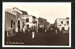 Ansichtskarte Aden, People on the Crater Bazaar