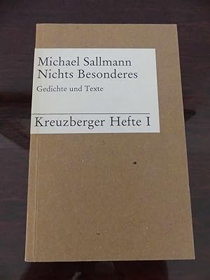 Seller image for Nichts Besonderes. Gedichte und Texte. (signiert) for sale by Antiquariat Maralt