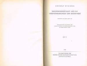 Geisteswissenschaft und die Lebensforderungen der Gegenwart: Vorträge aus d. Jahre 1920. Heft V b...
