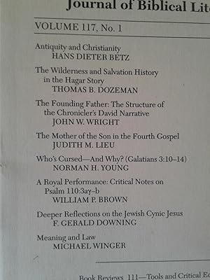 Seller image for Journal of Biblical Literature, Volume 117, No. 1, Spring 1998 for sale by hcmBOOKS