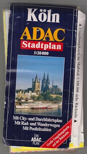 Bild des Verkufers fr ADAC Stadtplan: Kln. Mit City- und Durchfahrtsplan. Kolorierte Landkarte / Karte. Faltkarte auf Papier. zum Verkauf von Allguer Online Antiquariat