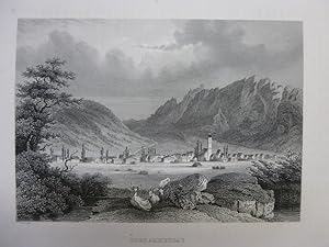 Orig. Stahlstich: Oberammergau. P. Ahrens.