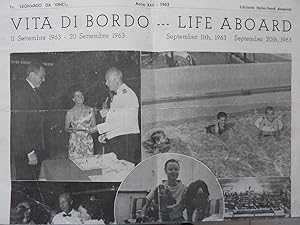 Tn "LEONARDO DA VINCI Anno XXII 1963 Edizione Italia - Nord America VITA DI BORDO - LIFE ON BOARD...