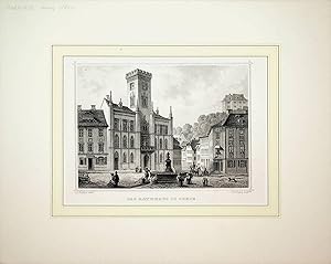 GREIZ, Rathaus, Ansicht / view ca. 1860