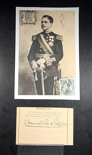 Manuel II (2) Rei de Portugal. Albert 1er Monaco. Autographs signed