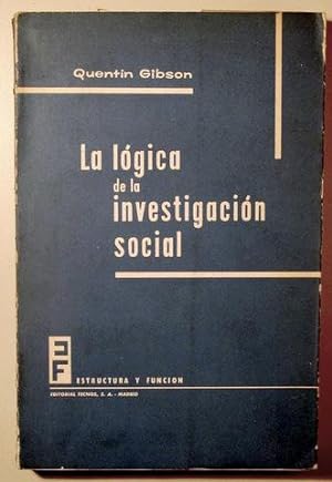 Seller image for LA LGICA DE LA INVESTIGACIN SOCIAL - Madrid 1964 for sale by Llibres del Mirall