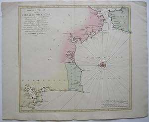 "Nieuwe Zeekaart van de Straat van Gibraltar". Benerens een gedeelte van de Spaansche Portugiessc...