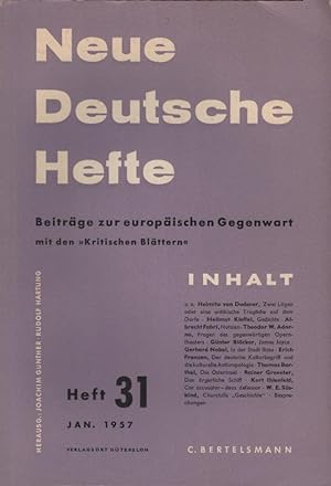 Immagine del venditore per Neue Deutsche Hefte. Beitrge zur europischen Gegenwart; Heft 31, Jan. 1957. venduto da Schrmann und Kiewning GbR