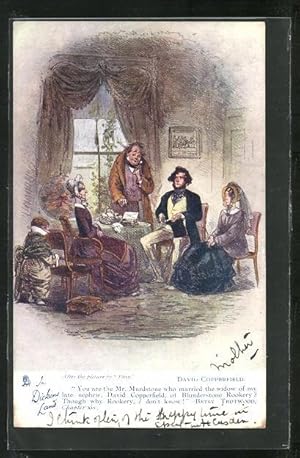 Image du vendeur pour Ansichtskarte You are the Mr. Murdstone who married the widow., Chapter XIV., David Copperfield, Roman von Charles Dickens mis en vente par Bartko-Reher