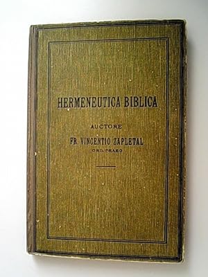 Seller image for Hermeneutica biblica. for sale by Antiquariat Bookfarm