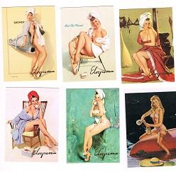 Gil Elvgren's Bathing Beauties: Set of Five Trading Cards plus Promo Card