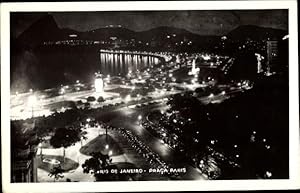 Seller image for Foto Ansichtskarte / Postkarte Rio de Janeiro Brasilien, Praca Paris bei Nacht for sale by akpool GmbH